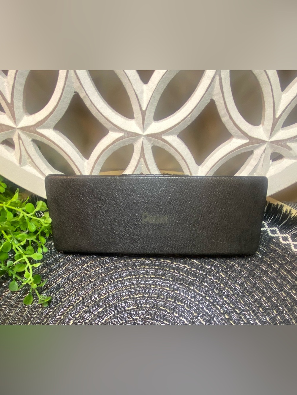 Vintage Pentel Black Hard Pen/Pencil Case Outside With Red lining on the inside